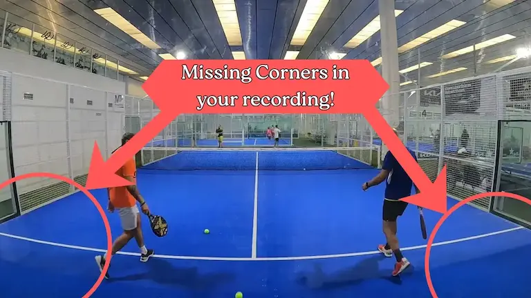 Padel game recording missing corners example